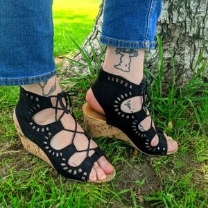 Dolce Vita - Marybeth Gladiator Laser Cut Cork Wedges